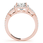Vintage-Inspired Halo Princess Diamond Engagement Ring in 10K/14K gold and platinum with certified lab-grown or natural diamonds