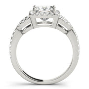Vintage-Inspired Halo Princess Diamond Engagement Ring in 10K/14K gold and platinum with certified lab-grown or natural diamonds