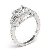 Vintage-Inspired Halo Princess Diamond Engagement Ring in 10K/14K gold and platinum with certified lab-grown or natural diamonds