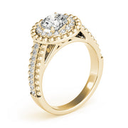 Heirloom Halo Round Diamond Engagement Ring in 10K/14K gold and platinum with certified lab-grown or natural diamonds