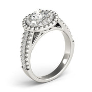 Heirloom Halo Round Diamond Engagement Ring in 10K/14K gold and platinum with certified lab-grown or natural diamonds