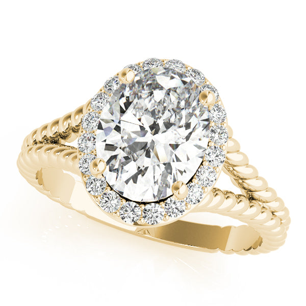 Couture Color Rings Oval Diamond Engagement Ring in 10K/14K gold and platinum with certified lab-grown or natural diamonds