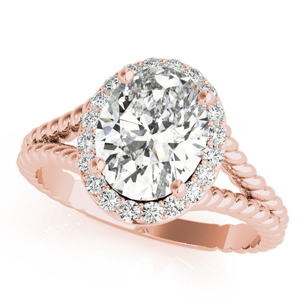 Couture Color Rings Oval Diamond Engagement Ring in 10K/14K gold and platinum with certified lab-grown or natural diamonds