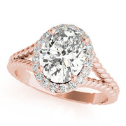 Couture Color Rings Oval Diamond Engagement Ring in 10K/14K gold and platinum with certified lab-grown or natural diamonds