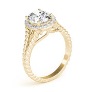 Couture Color Rings Oval Diamond Engagement Ring in 10K/14K gold and platinum with certified lab-grown or natural diamonds