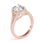 Couture Color Rings Oval Diamond Engagement Ring in 10K/14K gold and platinum with certified lab-grown or natural diamonds