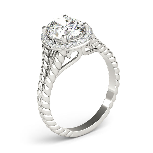 Couture Color Rings Oval Diamond Engagement Ring in 10K/14K gold and platinum with certified lab-grown or natural diamonds