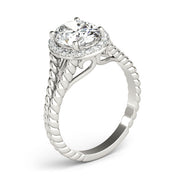 Couture Color Rings Oval Diamond Engagement Ring in 10K/14K gold and platinum with certified lab-grown or natural diamonds