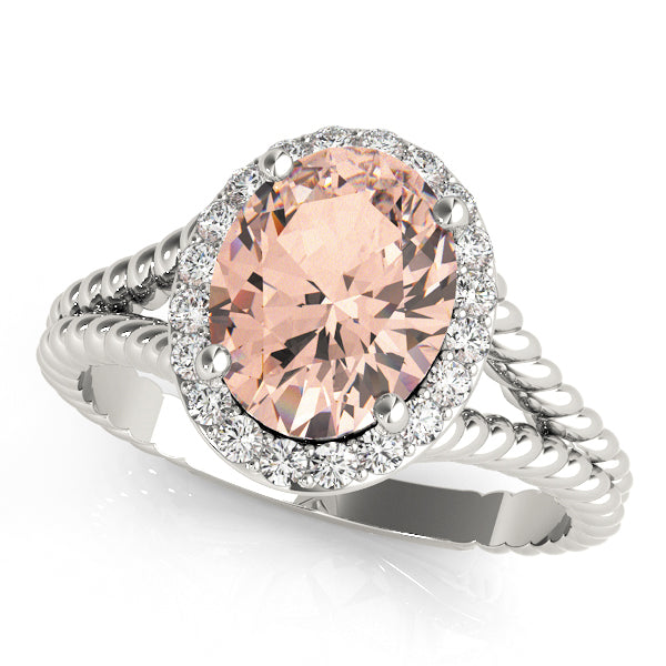 Couture Color Rings Oval Diamond Engagement Ring in 10K/14K gold and platinum with certified lab-grown or natural diamonds