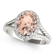 Couture Color Rings Oval Diamond Engagement Ring in 10K/14K gold and platinum with certified lab-grown or natural diamonds