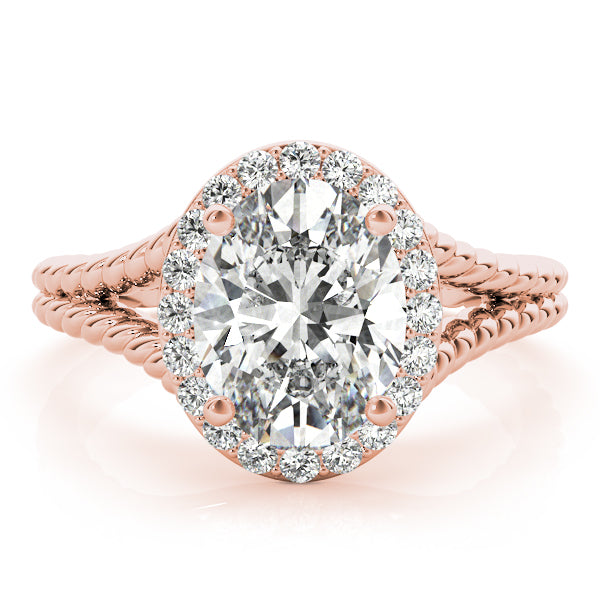 Couture Color Rings Oval Diamond Engagement Ring in 10K/14K gold and platinum with certified lab-grown or natural diamonds