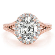 Couture Color Rings Oval Diamond Engagement Ring in 10K/14K gold and platinum with certified lab-grown or natural diamonds