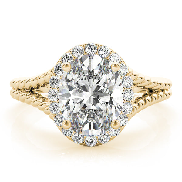 Couture Color Rings Oval Diamond Engagement Ring in 10K/14K gold and platinum with certified lab-grown or natural diamonds