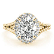 Couture Color Rings Oval Diamond Engagement Ring in 10K/14K gold and platinum with certified lab-grown or natural diamonds