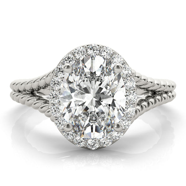 Couture Color Rings Oval Diamond Engagement Ring in 10K/14K gold and platinum with certified lab-grown or natural diamonds