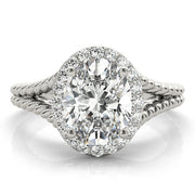 Couture Color Rings Oval Diamond Engagement Ring in 10K/14K gold and platinum with certified lab-grown or natural diamonds