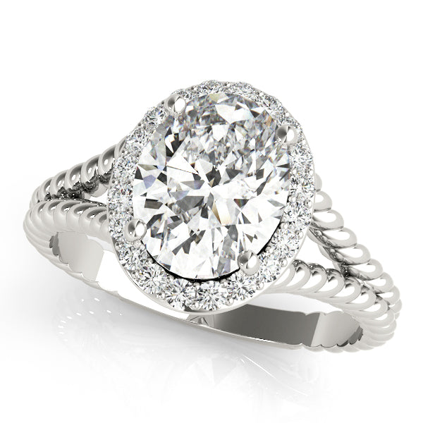 Couture Color Rings Oval Diamond Engagement Ring in 10K/14K gold and platinum with certified lab-grown or natural diamonds
