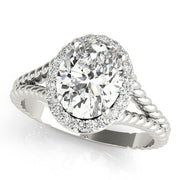 Couture Color Rings Oval Diamond Engagement Ring in 10K/14K gold and platinum with certified lab-grown or natural diamonds