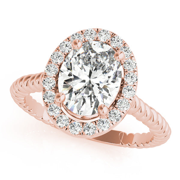 Romantic Color Rings Oval Diamond Engagement Ring in 10K/14K gold and platinum with certified lab-grown or natural diamonds