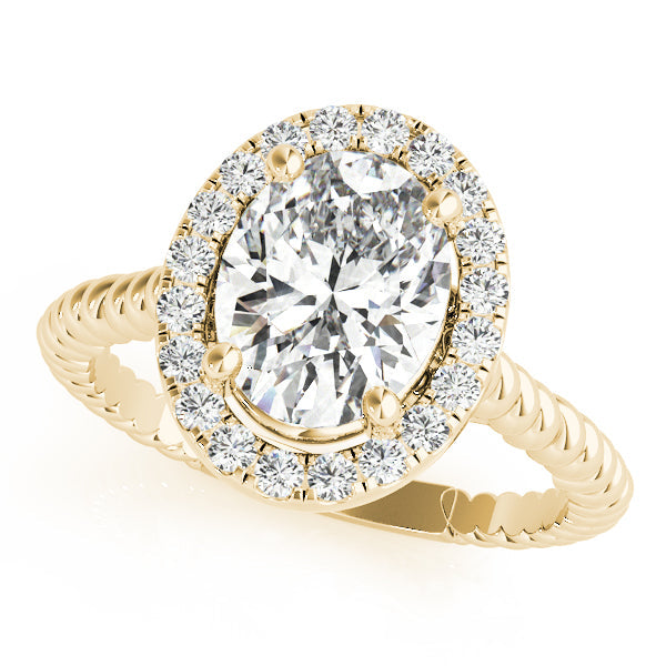 Romantic Color Rings Oval Diamond Engagement Ring in 10K/14K gold and platinum with certified lab-grown or natural diamonds