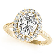Romantic Color Rings Oval Diamond Engagement Ring in 10K/14K gold and platinum with certified lab-grown or natural diamonds