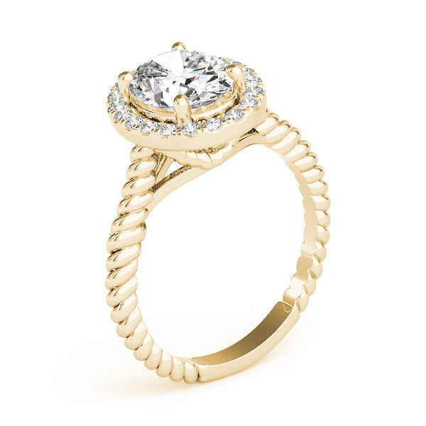 Romantic Color Rings Oval Diamond Engagement Ring in 10K/14K gold and platinum with certified lab-grown or natural diamonds