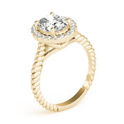 Romantic Color Rings Oval Diamond Engagement Ring in 10K/14K gold and platinum with certified lab-grown or natural diamonds