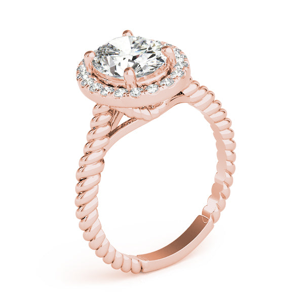 Romantic Color Rings Oval Diamond Engagement Ring in 10K/14K gold and platinum with certified lab-grown or natural diamonds