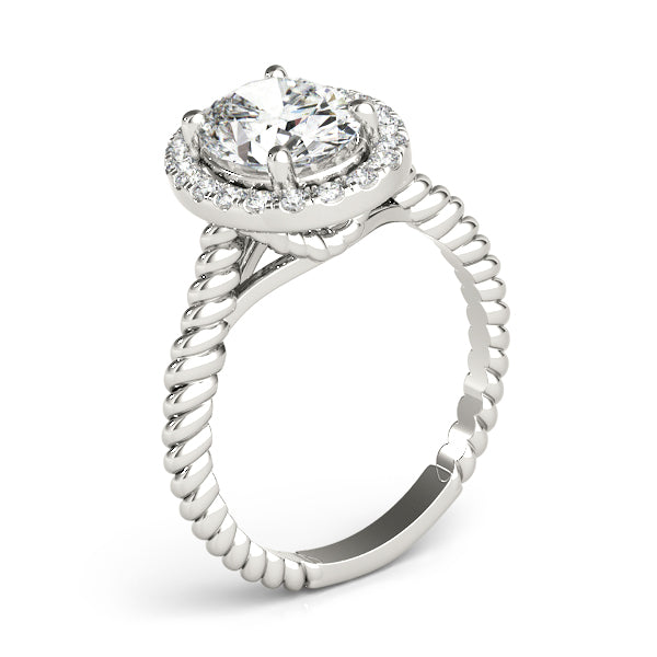 Romantic Color Rings Oval Diamond Engagement Ring in 10K/14K gold and platinum with certified lab-grown or natural diamonds