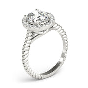 Romantic Color Rings Oval Diamond Engagement Ring in 10K/14K gold and platinum with certified lab-grown or natural diamonds