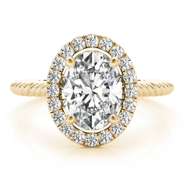 Romantic Color Rings Oval Diamond Engagement Ring in 10K/14K gold and platinum with certified lab-grown or natural diamonds