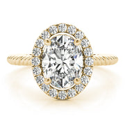 Romantic Color Rings Oval Diamond Engagement Ring in 10K/14K gold and platinum with certified lab-grown or natural diamonds