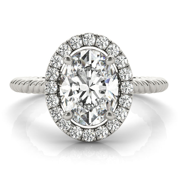Romantic Color Rings Oval Diamond Engagement Ring in 10K/14K gold and platinum with certified lab-grown or natural diamonds