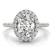 Romantic Color Rings Oval Diamond Engagement Ring in 10K/14K gold and platinum with certified lab-grown or natural diamonds