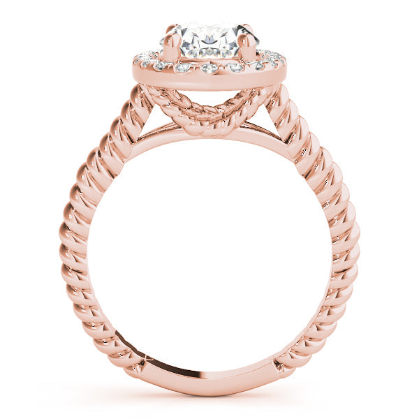Romantic Color Rings Oval Diamond Engagement Ring in 10K/14K gold and platinum with certified lab-grown or natural diamonds