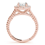 Romantic Color Rings Oval Diamond Engagement Ring in 10K/14K gold and platinum with certified lab-grown or natural diamonds