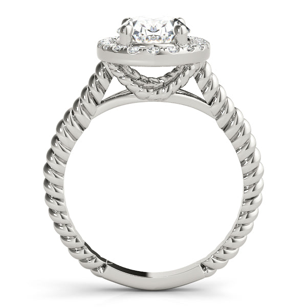 Romantic Color Rings Oval Diamond Engagement Ring in 10K/14K gold and platinum with certified lab-grown or natural diamonds