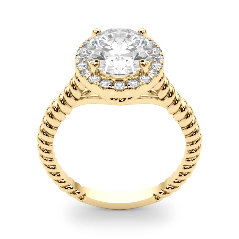 Romantic Color Rings Oval Diamond Engagement Ring in 10K/14K gold and platinum with certified lab-grown or natural diamonds