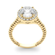 Romantic Color Rings Oval Diamond Engagement Ring in 10K/14K gold and platinum with certified lab-grown or natural diamonds