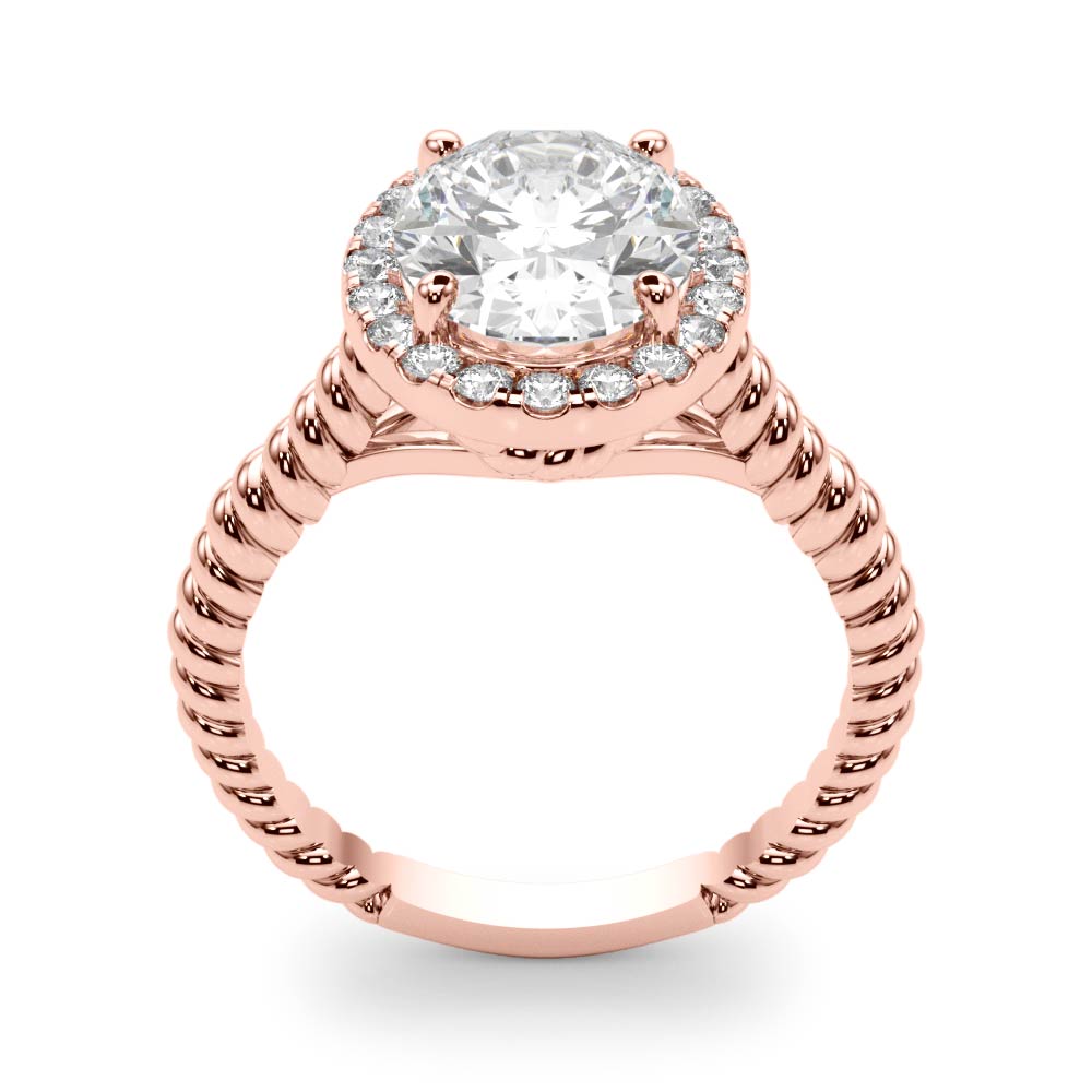 Romantic Color Rings Oval Diamond Engagement Ring in 10K/14K gold and platinum with certified lab-grown or natural diamonds