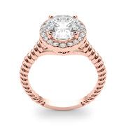 Romantic Color Rings Oval Diamond Engagement Ring in 10K/14K gold and platinum with certified lab-grown or natural diamonds