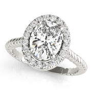 Romantic Color Rings Oval Diamond Engagement Ring in 10K/14K gold and platinum with certified lab-grown or natural diamonds