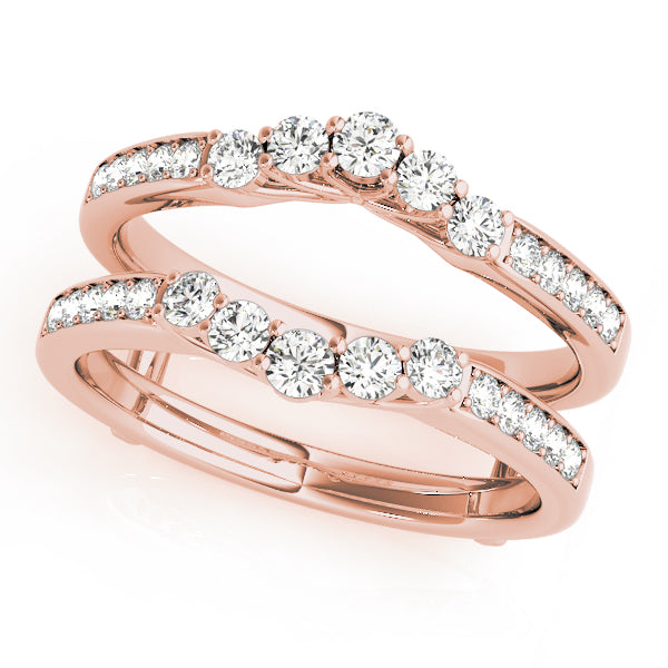 Curved Wrap Half Eternity Ring in Gold & Platinum