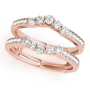 Curved Wrap Half Eternity Ring in Gold & Platinum