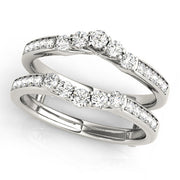 Curved Wrap Half Eternity Ring in Gold & Platinum