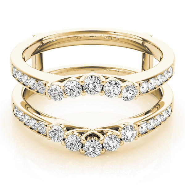 Curved Wrap Half Eternity Ring in Gold & Platinum