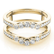 Curved Wrap Half Eternity Ring in Gold & Platinum