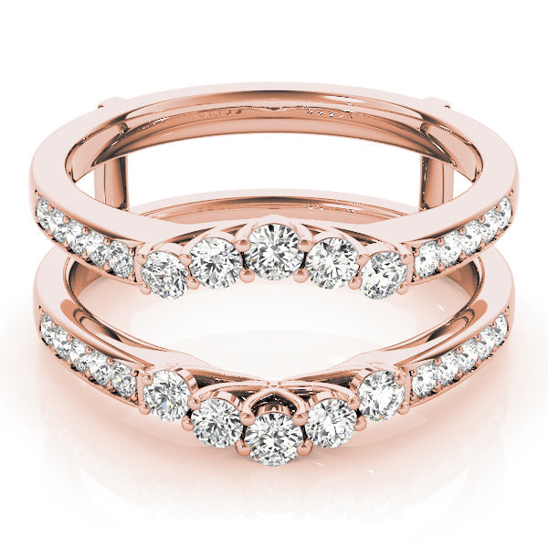Curved Wrap Half Eternity Ring in Gold & Platinum