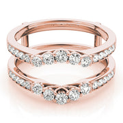 Curved Wrap Half Eternity Ring in Gold & Platinum