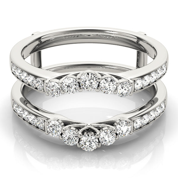 Curved Wrap Half Eternity Ring in Gold & Platinum